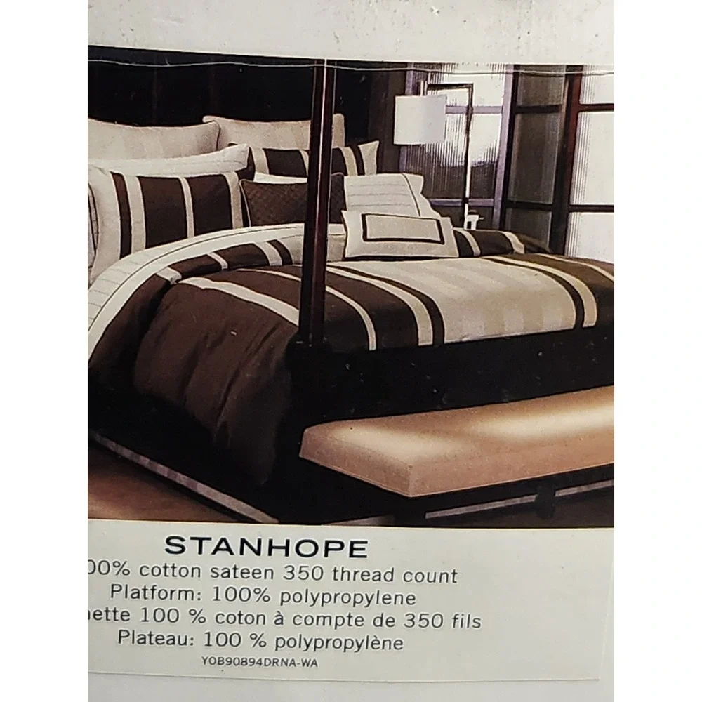 Nautica Stanhope‎ Full Bed Skirt Brown Sateen 350 Thread Count